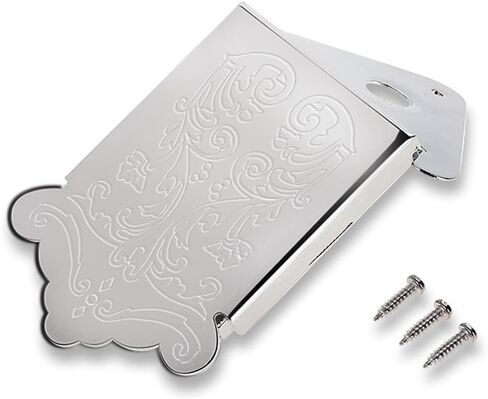 Mandolin Guitar Tailpiece with Cover and Screws Instrument Replacement Accessory for Mandolin Guitar Part Replacement (Silver) in Kuwait