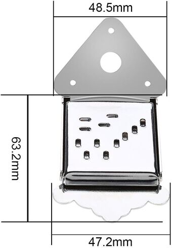 Mandolin Guitar Tailpiece with Cover and Screws Instrument Replacement Accessory for Mandolin Guitar Part Replacement (Silver) in Kuwait