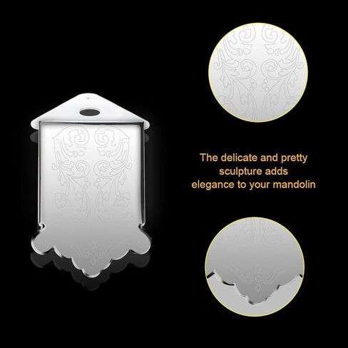 Mandolin Guitar Tailpiece with Cover and Screws Instrument Replacement Accessory for Mandolin Guitar Part Replacement (Silver) in Kuwait