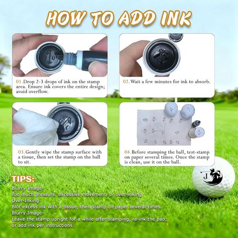 Personalized Golf Ball Stamp with Metal Case, Custom Golf Ball Stamper for Monogram & Logo, Large Color Print Area Golf Ball Marker Stamp, Golf Gifts for Men, Dad, Father's Day, Christmas, Birthday in Saudi Arabia