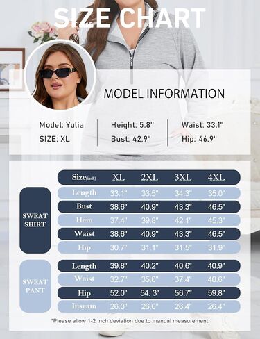 Tanst Sky Womens Plus Size Two Piece Sweatsuits Sets Long Sleeve Loungewear Half Zip Tracksuit Outfit in Saudi Arabia