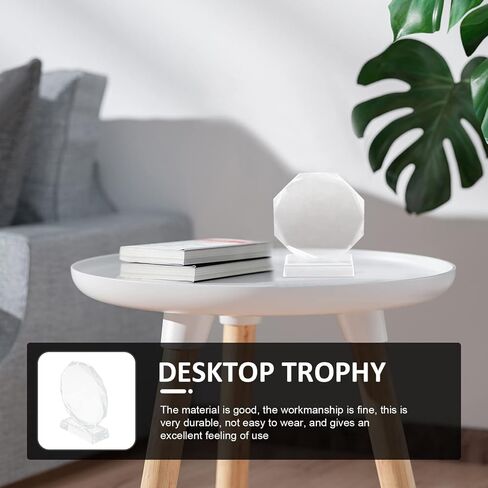 NOLITOY Blank Crystal Glass Trophy, Clear Trophy Award Cup Desktop Decor for Kids Party Favors Sport Games Competitions in Kuwait