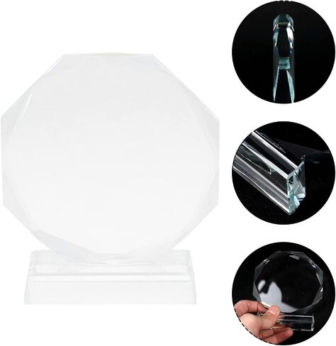NOLITOY Blank Crystal Glass Trophy, Clear Trophy Award Cup Desktop Decor for Kids Party Favors Sport Games Competitions in Kuwait