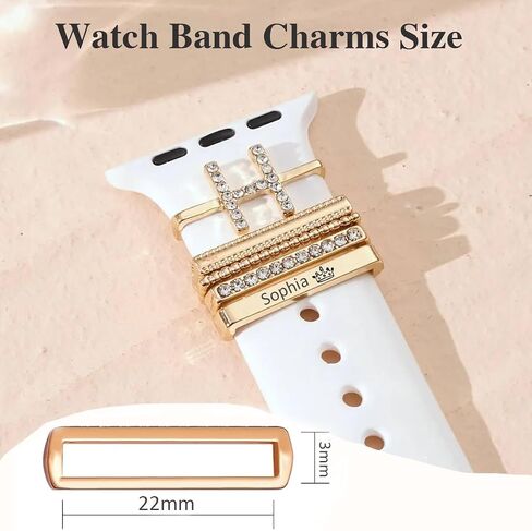 Personalized Engraved Watch Band Charms Compatible with Apple Watch Bands for Women 38mm 40mm 41mm 42mm 44mm 45mm 49mm,Medical ID Tag for iWatch Series 10 9 8 7 6 5 4 3 2 1 SE in Saudi Arabia