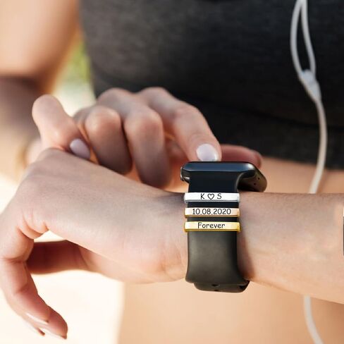 Personalized Engraved Watch Band Charms Compatible with Apple Watch Bands for Women 38mm 40mm 41mm 42mm 44mm 45mm 49mm,Medical ID Tag for iWatch Series 10 9 8 7 6 5 4 3 2 1 SE in Saudi Arabia