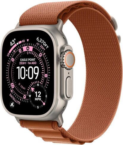 حزام ساعة Apple - حزام جبال الألب - 49 ملم - أسود - متوسط ​​- لمسة نهائية من التيتانيوم الأسود in Kuwait