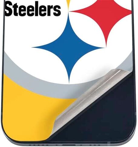 ملصق هاتف Skinit متوافق مع iPhone 17 Pro - تصميم أسود مرخص رسميًا من NFL Pittsburgh Steelers in Saudi Arabia