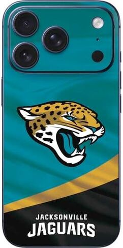 ملصق هاتف Skinit متوافق مع iPhone 17 Pro Max - تصميم شعار كبير مرخص رسميًا من NFL Jacksonville Jaguars in Saudi Arabia