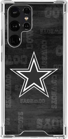 Skinit Clear Phone Case Compatible with Galaxy S23 Ultra - Officially Licensed NFL Dallas Cowboys Black & White Design in Saudi Arabia