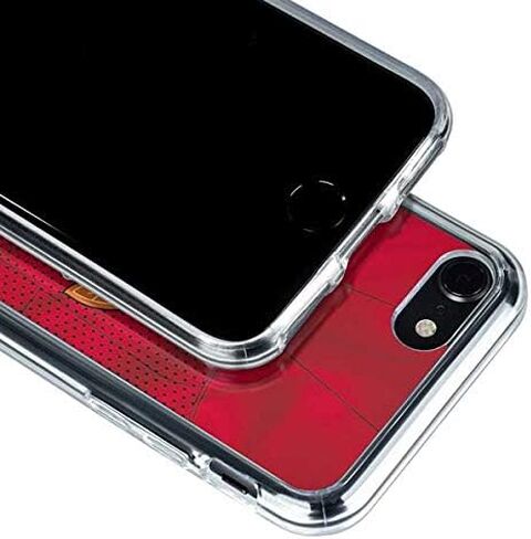 حافظة هاتف Skinit الشفافة متوافقة مع iPhone SE (الجيل الثاني والثالث) - تصميم خطوط حمراء مرخصة رسميًا من NHL Blackhawks in Saudi Arabia