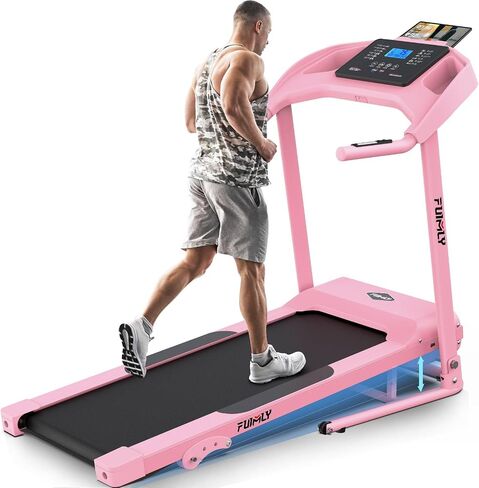 جهاز مشي مائل قابل للطي، جهاز مشي ذكي محمول للمنزل مع قياس دهون الجسم ومستشعر معدل ضربات القلب، جهاز مشي شديد التحمل قابل للطي بقوة 3.5 حصان بسعة 400 رطل مع امتصاص الصدمات الصامت in Kuwait