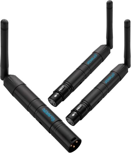 DMX512 Wireless Stage Lighting Control System, 2.4G1 Transmitter and 2 Receivers, LED DJ Controller for Disco Party Bar (Black) in Saudi Arabia