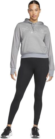 Nike Women's Therma Pullover Hoodie (US, Alpha, Small, Regular, Regular, Carbon Heather) in Saudi Arabia