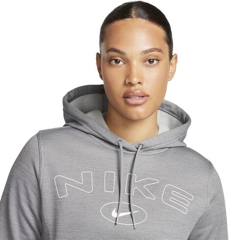 Nike Women's Therma Pullover Hoodie (US, Alpha, Small, Regular, Regular, Carbon Heather) in Saudi Arabia