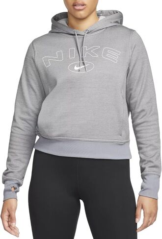 Nike Women's Therma Pullover Hoodie (US, Alpha, Small, Regular, Regular, Carbon Heather) in Saudi Arabia