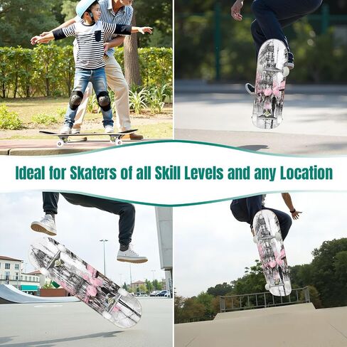 Skateboards Hand Drawn Dragon Tattoo Coloring Book Japanese Style Japanese Old 7 Layer Maple Wood Deck 31" x 8" Double Kick Concave Complete Tricks Skateboard for Beginners Teens Kids Adults in Saudi Arabia