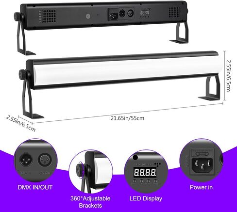 LED Stage Pixel Light Bar, 2Pack 40W 108LEDs RGB Wash Light Bar, DJ Lights Bars with Detachable Cover Sound Activated DMX Control for Event Stage Club Church Party Wedding Concert Dance in Saudi Arabia
