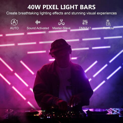 LED Stage Pixel Light Bar, 2Pack 40W 108LEDs RGB Wash Light Bar, DJ Lights Bars with Detachable Cover Sound Activated DMX Control for Event Stage Club Church Party Wedding Concert Dance in Saudi Arabia