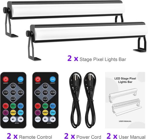 LED Stage Pixel Light Bar, 2Pack 40W 108LEDs RGB Wash Light Bar, DJ Lights Bars with Detachable Cover Sound Activated DMX Control for Event Stage Club Church Party Wedding Concert Dance in Saudi Arabia