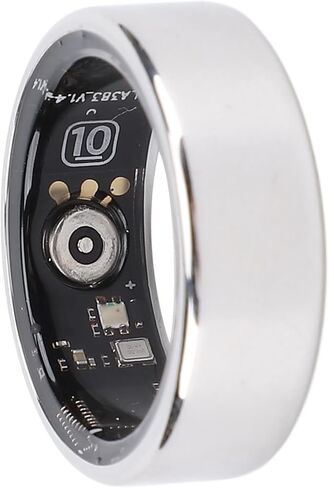 Vikye Smart Ring Health Tracker، IP68 Water Sleep Tracking Health Rings يمكن ارتداؤها، حلقات تعقب اللياقة البدنية الصحية للرجال والنساء، مع التطبيق، فضي (#7) in Saudi Arabia