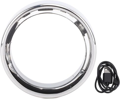 Vikye Smart Ring Health Tracker، IP68 Water Sleep Tracking Health Rings يمكن ارتداؤها، حلقات تعقب اللياقة البدنية الصحية للرجال والنساء، مع التطبيق، فضي (#7) in Saudi Arabia