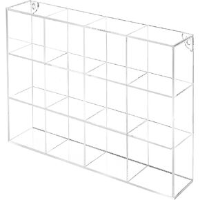 MyGift Wall Mounted Clear Acrylic Collectible Figure Display Case with 12 Compartments for Mini Toys, Crystals and Stone Showcase Shadow Box Shelf