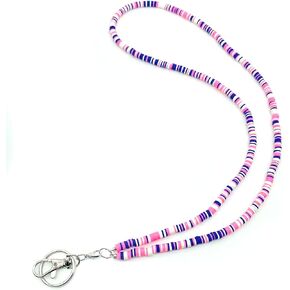 Sopopal Beaded Teacher Lanyard Boho Cute Rainbow Lanyard Neck Keychain Lanyards for Cruise Ship Cards Id Badges and Keys