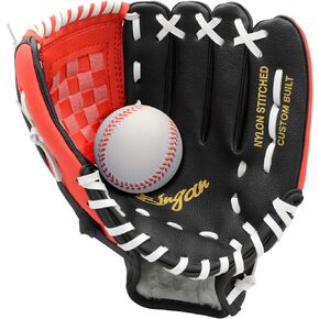 Baseball Glove Softball Glove 9.5''-12.5'' with Baseball for Kids Youth Adultfor Training and Beginner, Baseball Mitt Baseball Accessories Left Hand Glove, Right Hand Throw
