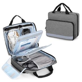 Trunab Utility Nurse Case Padded Stethoscope Case, Hold Two Stethoscopes/BP Cuffs and Nurse Accessories, Small Empty First Aid Bag for Nurses, Doctor, Grey (Patent Design)