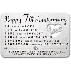 Luptiteuy 20 Year Anniversary Wallet Card Gifts for Husband Wife Boyfriend Girlfriend 20 Year Anniversary Card for Him Her Happy 20th Wedding Anniversary Present for Couple