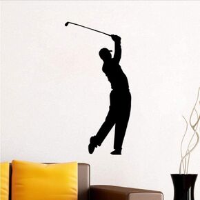 Playing Golf Wall Stickers Home Decor Sport Player Silhouette Wall Decals Removable Vinyl Adhesive Wallpaper 33X65Cm