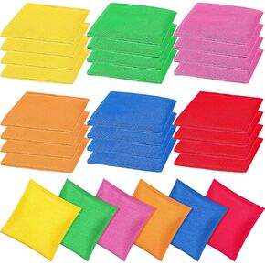Foilswirl 36 Pcs 5" X 5" Nylon Bean Bags Bulk for Tossing, Bright Colors in Saudi Arabia