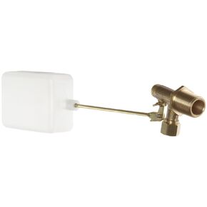 Robert Manufacturing RM214BK Bobby Brass Valve Assembly with Stem and Polyethylene Float, 1/2" NPT Male x 3/8" Compression Outlet, 9" Length, 125 psi Pressure