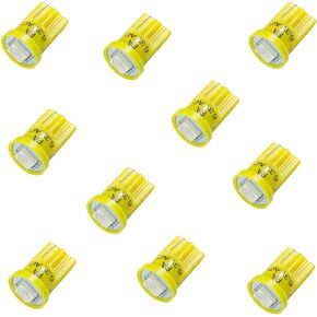 PA LED 10PCS #555 T10 1SMD LED Wedge Pinball Machine Light Top View Bulb Yellow(Amber)-6.3V