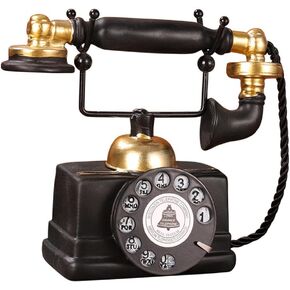 Eforcase Retro Telephones Creative Decorative Phone Model Telephone Wall Decor, Vintage Resin Rotary Telephone Decor Desktop Statue Artist Figurine Cafe Bar Window Decor Model Desk Decoration Props