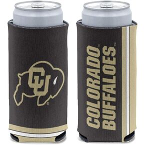 WinCraft University Colorado Buffaloes Slim Can Cooler, 1-Pack, (Foldable, 2-Sided Design)