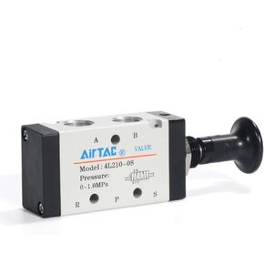 4L210-08 صمام الدفع والسحب 5/2 طريقة 1/4 بوصة NPT هوائي هوائي AirTAC 2 موضع 5 طرق تحكم يدوي نوع التمثيل المباشر رافعة يدوية 0-145 رطل لكل بوصة مربعة