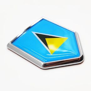 Overdecor 2 Pack St. Lucia Flag Decal Saint Lucian Sticker Emblem Flags for Bumper Car
