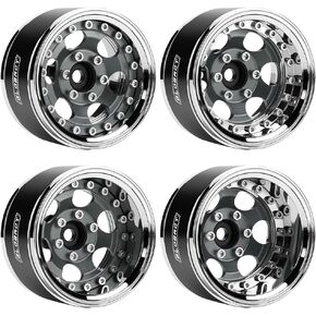 GLOBACT ألومنيوم 1.9 بوصة عجلات Beadlock إزاحة قابلة للتعديل لـ 1/10 TRX4 TRX6 محوري SCX10 I II III Redcat GEN7 GEN8 RC ملحقات ترقية الزاحف (4 قطع فضية)