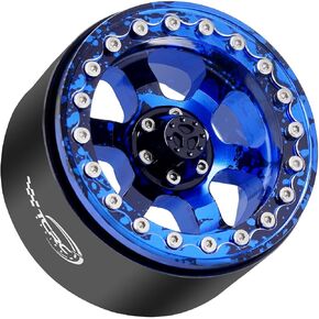 TCRC 4PCS Splash Anodizing Aluminum 2.2 Inch High Mass RC Beadlock Wheels Hubs for 1/10 Axial Wraith RR10 YETI SCX10 D90 TRAXXAS TRX4 CC01 RC Crawler Car