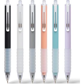 AZGO Ballpoint Pens Black Retractable Ink Writing Pen Office 0.7mm Ball Point Pen for Journaling (Gold 6-count)