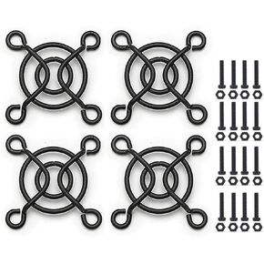 Easycargo 4pcs 25mm Fan Grill Guard Black with Screws + Nuts (4 Pack)