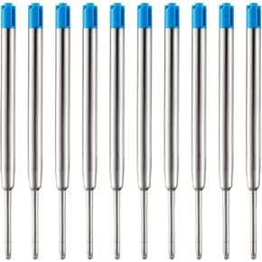3.9'' Ballpoint Ink Pen Refills for Click Pens,1mm Medium Tip,Compatible with Parker Pen Refill,Pack of 10 (Black Ink)