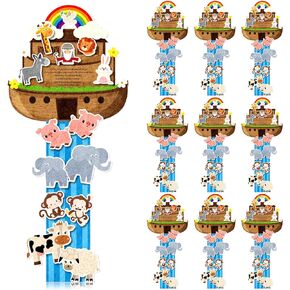 Peryiter 24 Set Noahs Ark Craft Kit DIY Noahs Ark Toy, Adhesive Animal Stickers Sunday School Crafts Decorations for Kids Boys and Girls Gift Home Classroom Activities