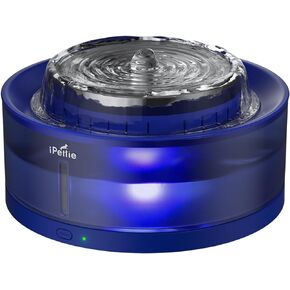 iPettie Cake Dog Water Fountain, 8L/2.1Gal Large Bowl for Large Dogs and Multi-Pet, Large Pet Water Fountain with BPA-Free Stainless Steel Bowls for Drinking and Safe LED Pump, Easy to Clean, Grey