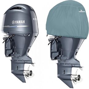 غطاء محرك خارجي مناسب من Fuprosico متوافق مع Yamaha F150D، F175A، F200F- 4 CYL 2.8L 2015-2023، مقاوم للماء عالي التحمل 900D أكسفورد مع بطانة قطنية غطاء محرك القارب in Kuwait