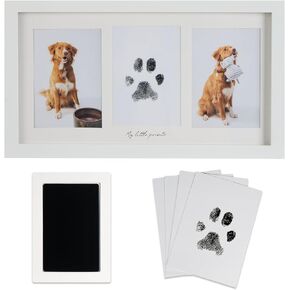 DeerZone Pet Memorial Gifts for Dogs Cats, Dog Paw Print Frame Kit,Inkless Paw Print Kit,Pet Paw Print Picture Frame,Premium Wooden Pawprint Photo Frame,Gifts for Pet Lovers
