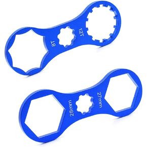 YUENTOEN Bicycle Front Fork Cap Wrench - Bike Multifunctional BB Wrench, Aluminium Alloy Bike Removing Tool for Repairing Suntour XCM XCR XCT RST EPIXON(2PCS)