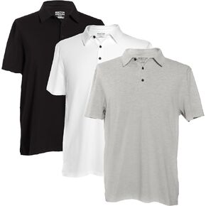 Kenneth Cole REACTION Dress Polo Shirts for Men 3 Pack - Slim Fit Mens Polo Shirts Short Sleeve - UPF 50+ Golf Polos for Men