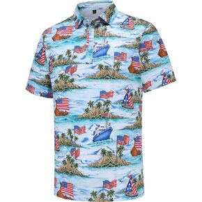 Golf Shirts for Men Short Sleeve Performance Moisture Wicking Dry Fit Funny Golf Polo Shirts for Men